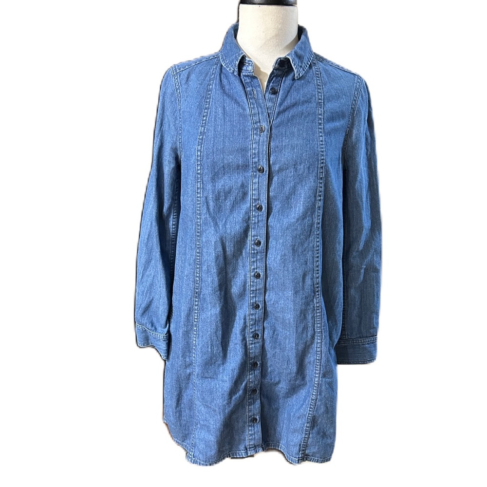 MADEWELL Dress Womens Size S Denim Mini Shirt 100% Cotton Retro Boho Western